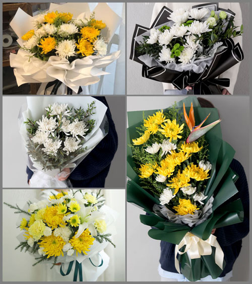 山东莱芜莱城区凤城街道孟花园村白事花束代送
